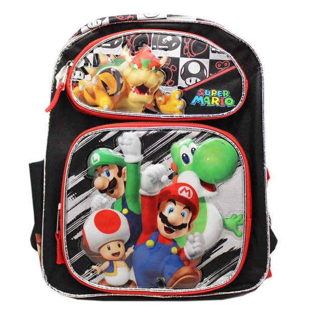 Super Mario Bros. Super Mario Bowser's Going Down Black/Red Small