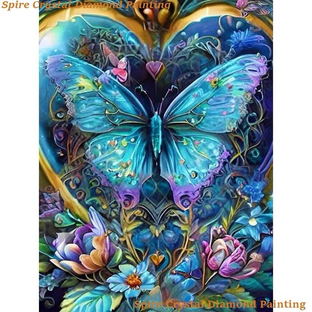 Pintura de diamantes 5d de mariposa y flores, bordado de arcoíris de fantasía, arte artesanal, punto de cruz, mosaico, decoración del hogar, regalo