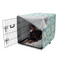 thumbnail image 5 of Succulent Dog Crate Cover, Continuous Cold Toned Pattern of Exotic Plants, Easy to Use Pet Kennel Cover Small Dogs Puppies Kittens, 7 Sizes, Mint Green Cadet Blue, by Ambesonne, 5 of 6