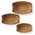 thumbnail image 6 of Casafield Set of 3 Oval Baskets with Handles - Natural, Water Hyacinth Woven Storage Totes for Blankets, Laundry, Bathroom, Bedroom, Living Room, 6 of 7