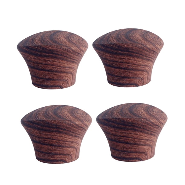 Juego de 4 pomos para tapas de ollas con tornillos, utensilios de cocina, mango de madera resistente al calor, para sartenes, cazuelas y cacerol marrón