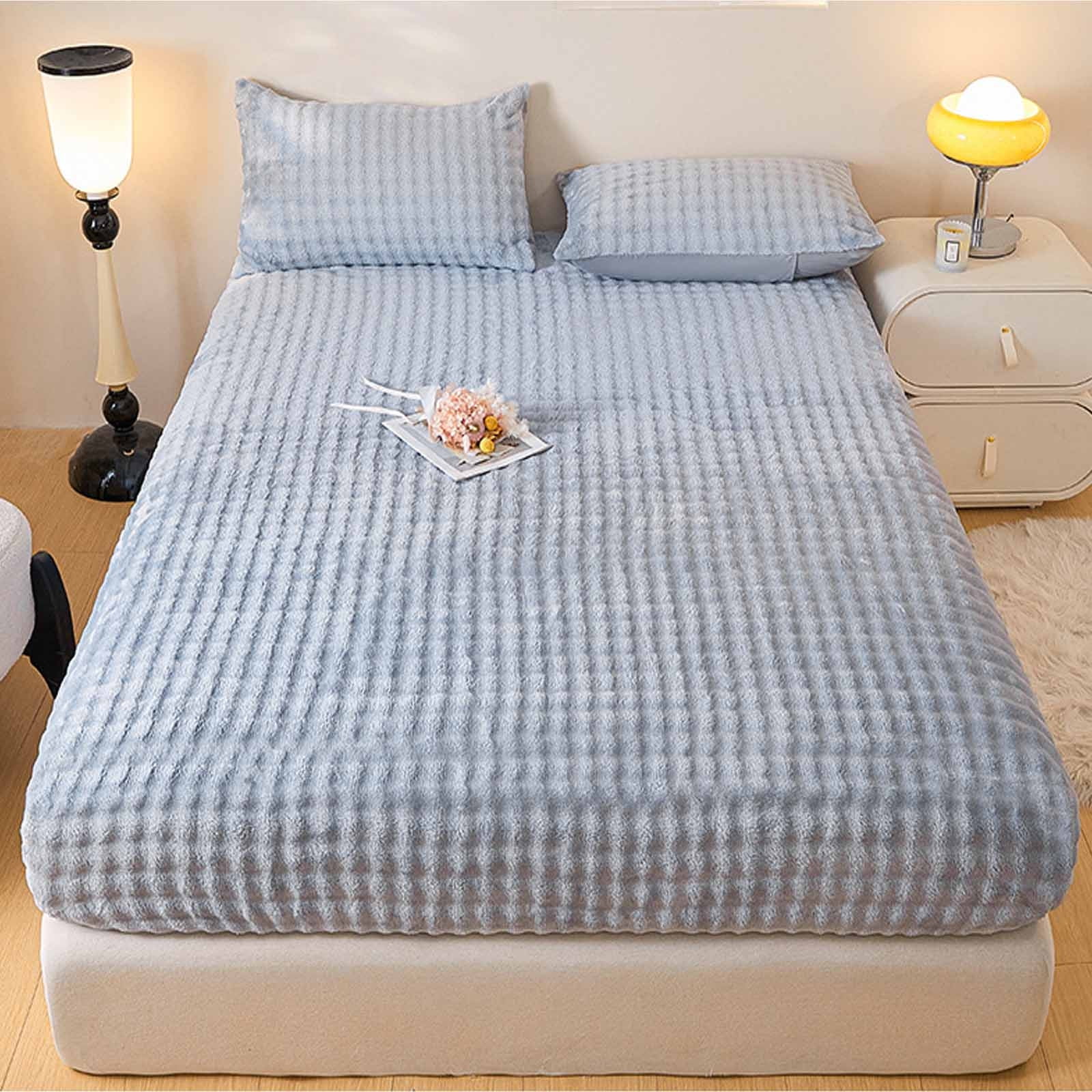 Vikakiooze Bed Sheet Winter Velvet Bed Piece Padded Bed Cover Mattress Protector Thickened Velvet Bed Cover Velvet Bedspread