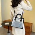 thumbnail image 3 of Bolsa Bolsos de hombro transparentes de PVC PU Candy Tote Mujeres Crossbody Bolso Monedero (Negro) JShteea Para Estrenar, 3 of 9