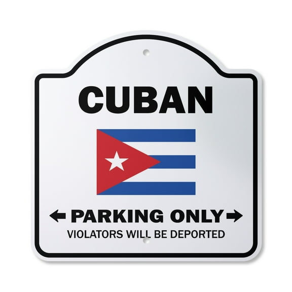 Cuban Parking 14" X 14" Sign | Indoor/Outdoor Plastic | SignMission Designer Gag Novelty Funny Havana Cuba Cigars Rum Island Novelty Gift Funny Joke Gag Road Garage