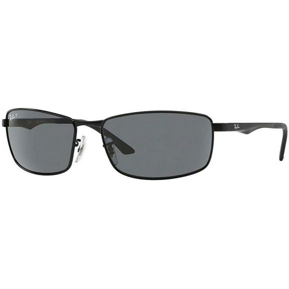 Ray-Ban RB3498 006/81 61M Matte Black/Grey Polarized Sunglasses, Black, Size 61