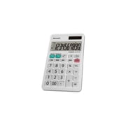 Sharp EL-377WB 10-Digit Display Handheld Calculator Battery Powered, White