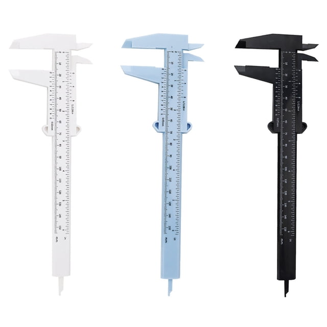 DIY 150mm Vernier Caliper Plastic Sliding Vernier Caliper Mini Multi Function Ruler Dial Gauge Dual Scale Accurate Measuring Tool Woodworking Model Black