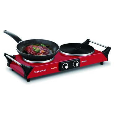 Ovente Electric Countertop Double Burner 1700W - Cast Iron Hot Plates Portable