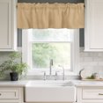 thumbnail image 4 of Pure Oatmeal Kitchen Valances for Windows, Modern Solid Color Minimalist Art Bathroom Window Valances 60x18 Inch Rod Pocket Window Treatments Valance Curtains for Living Room Bedroom Decor, 4 of 9