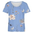 thumbnail image 4 of Dyegold Graphic Tees For Women Vintage Summer Short Sleeve Tops Summer Casual Loose Crewneck Floral Print Blouses Tshirts, 4 of 4