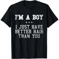 thumbnail image 1 of Camiseta Divertida de Mujer: "Soy Hombre, Solo Tengo Mejor Cabello Que Tú" - Pelo Largo, 1 of 7