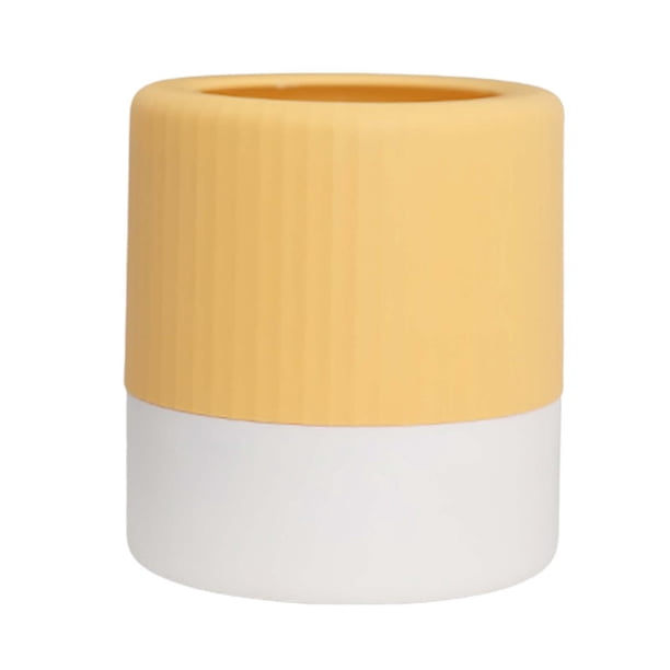 Pequeño bote de basura, organizador de escritorio, cubo de basura portátil para mesa, lindo cubo de basura para Amarillo