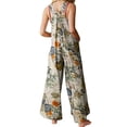 thumbnail image 4 of Conairie Overalls For Womens Color Block Lightweight Boho Streetwear Rompers Straight Leg Pants With Pockets White M, 4 of 4