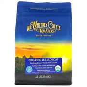 Mt. Whitney Coffee Roasters, Organic Peru Decaf, Medium Roast Whole Bean, 12 oz