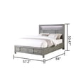 thumbnail image 5 of JERFIT Modern 5-Piece Full Bedroom Set with LED Headboard, Bluetooth Speakers, USB Ports & Ample Storage in Gray Wood Finish, 5 of 10