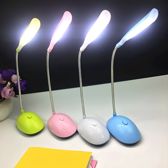 HIBIBUD Desk Lamp with Flexible 360 Degree Rotation Gooseneck,Battery Operated Table Lamp Touch Control,Compact Portable Lamp for Dorm Study Office Bedroom