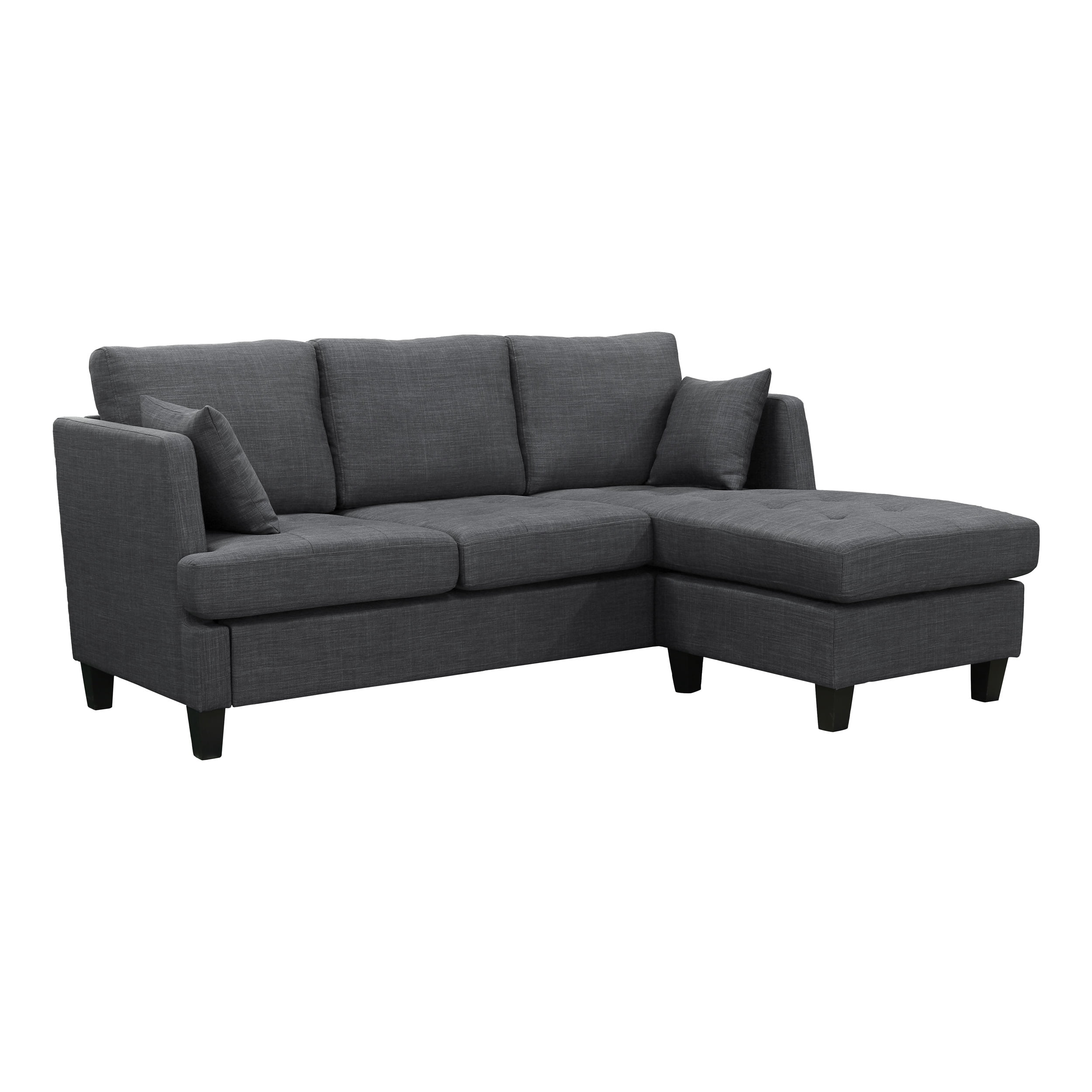Abbyson Upton Fabric Reversible Sectional, Dark Gray