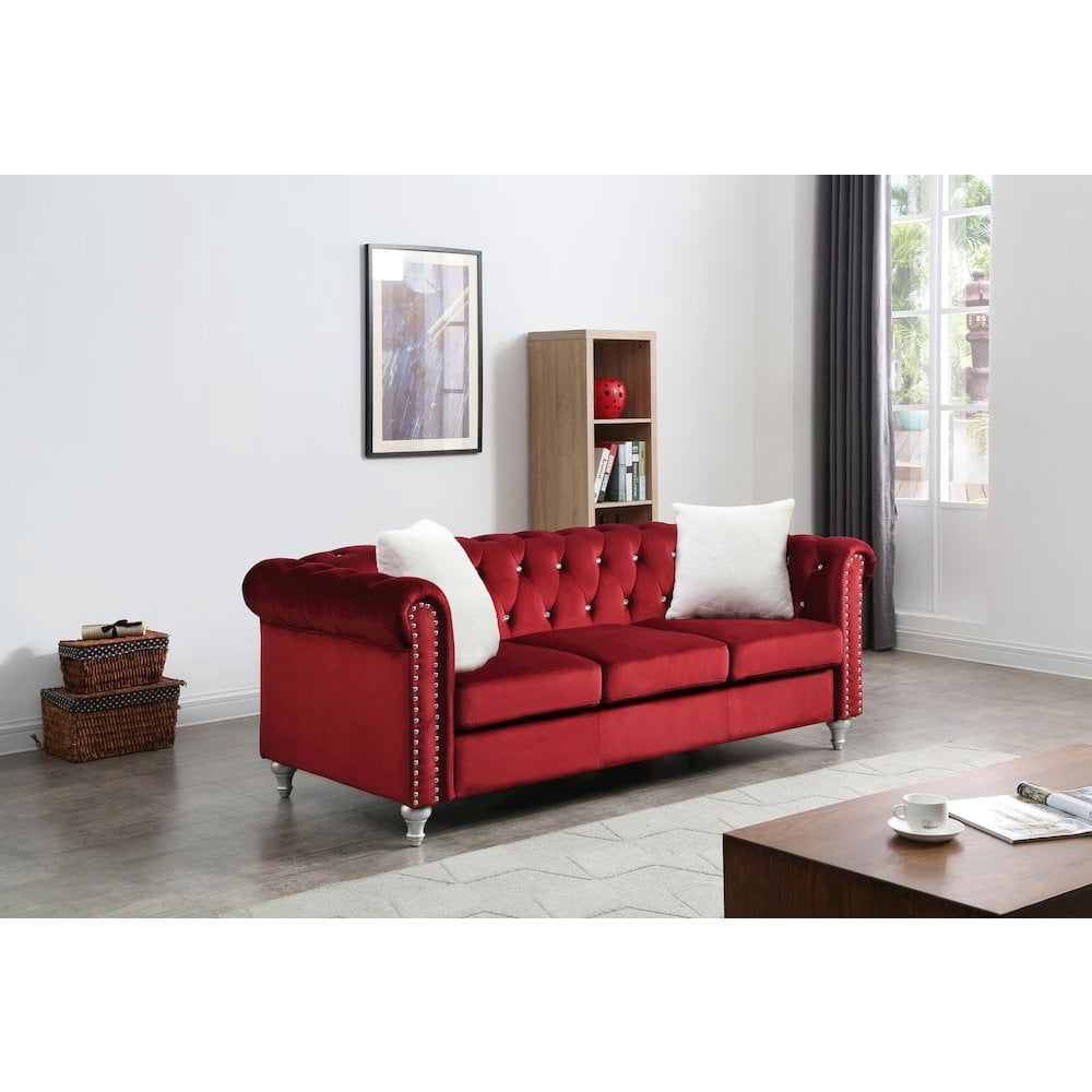 Glory Furniture Raisa Sofa in Burgundy Color