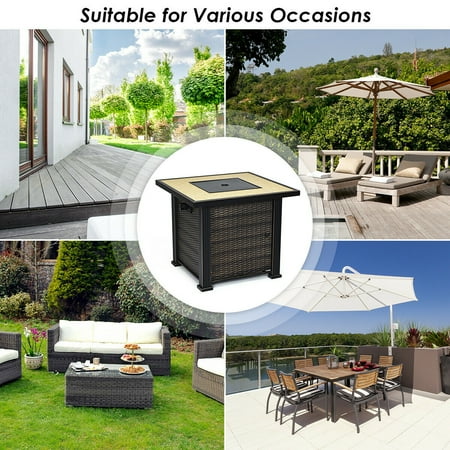 30 Square Propane Gas Fire Pit 50000 Btus Heater Outdoor Table