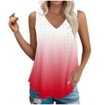 thumbnail image 1 of Plebaso Womens Tank Tops V Neck Gradient Lightweight Eyelet Shirts Flowy Loose Summer Sleeveless Blouses, 1 of 7