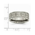 thumbnail image 4 of Titanium 8mm Satin and Polished Scroll Design Band, 4 of 8