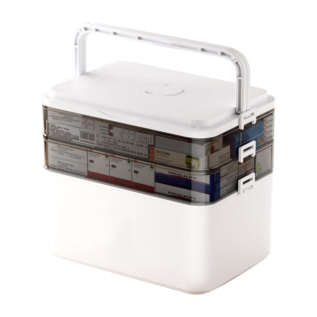 WMQPNNS New Trending 3 Tier Storage Empty Family Emergencies Kit Container Portable Storage Organizer Holder Multipurpose with Handle for Home Travel Todays Deals Clearance Sale