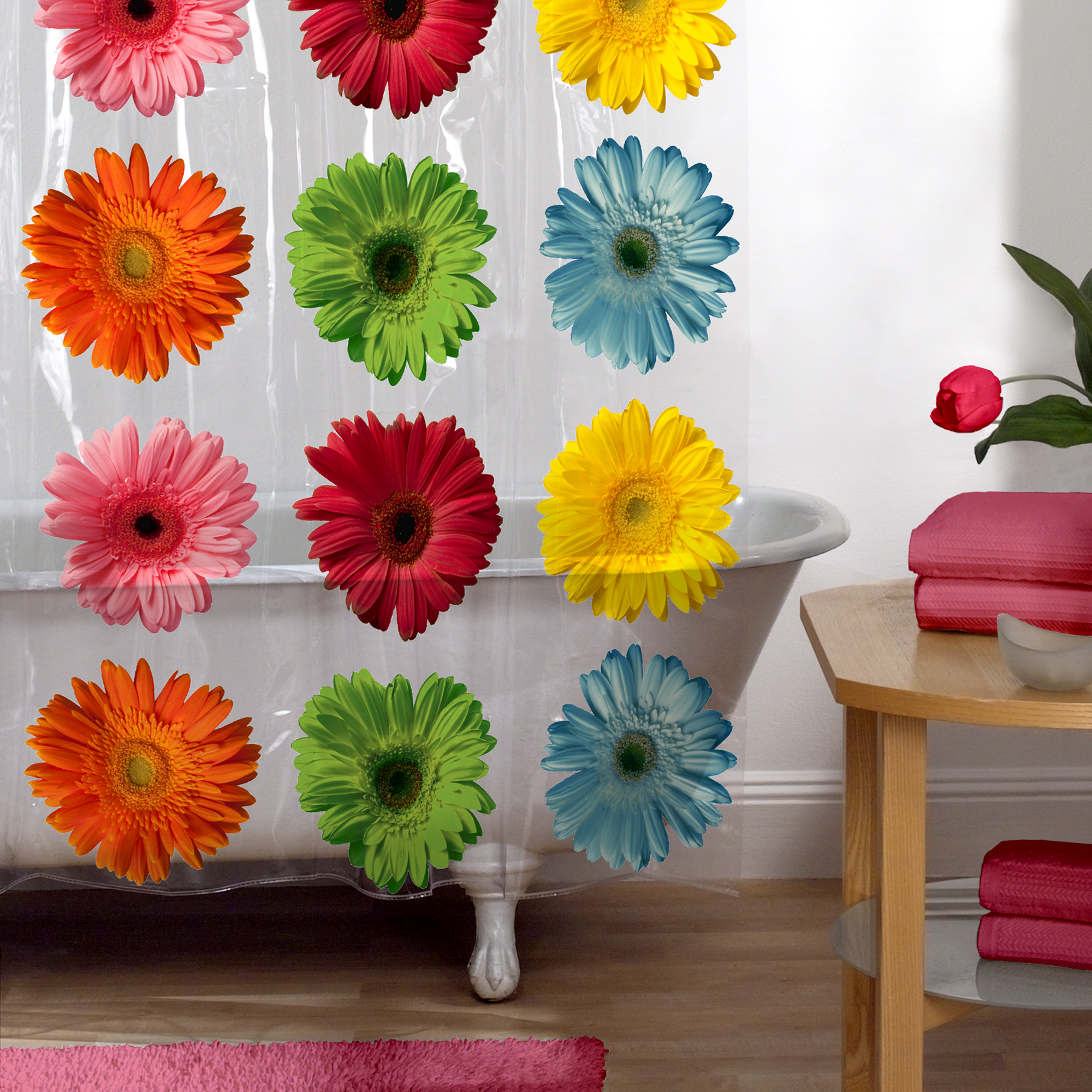 Gerber Daisy PEVA Shower Curtain, Floral - image 3 of 5