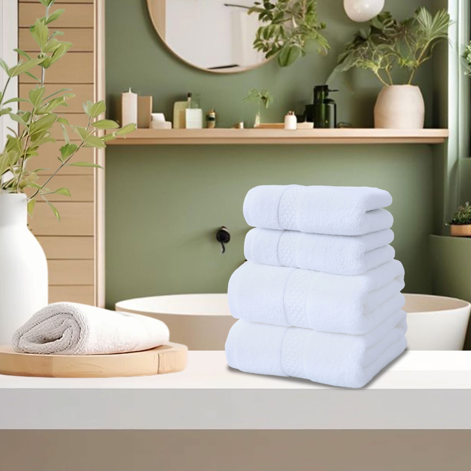 Hvmvliv Cotton Bath Towels Cotton Plain Gift Set Towel Multicolor Soft Absorbent Household Bath Towel Towel White