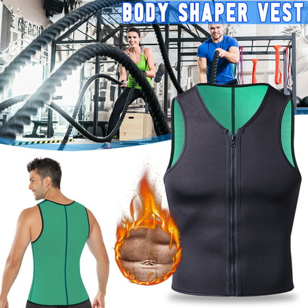 Men Waist Trainer Vest Two Sides for Weightloss Hot Neoprene Sauna Sweat Vest Fat Burner Body Shaper Vest Slimming Trainer Gym Cincher Vest Tummy Tank Top Weight Loss (Best Gym Workout For Fat Loss)