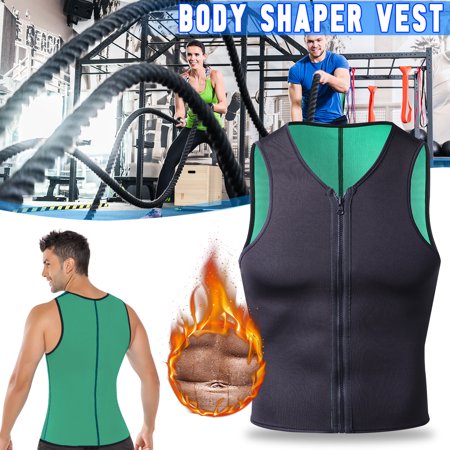 Men Waist Trainer Vest Two Sides for Weightloss Hot Neoprene Sauna Sweat Vest Fat Burner Body Shaper Vest Slimming Trainer Gym Cincher Vest Tummy Tank Top Weight Loss (Best Workout For Tummy Fat)