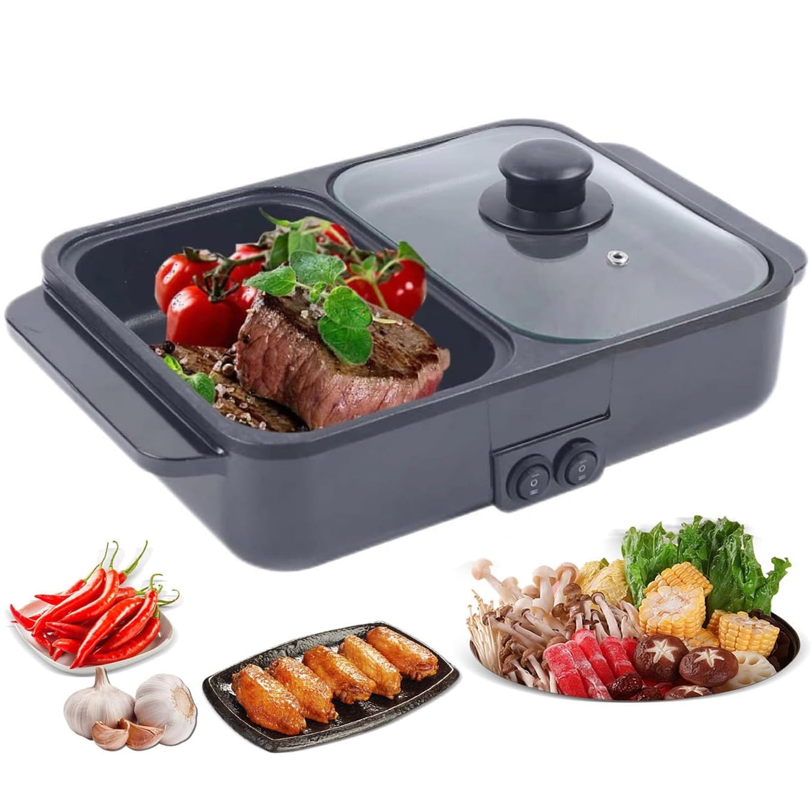 Ninja Foodi Smart XL 4 in 1 Grill with 4 Quart Air Fryer Roast Bake Smokeless FG550 Walmart