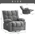 thumbnail image 3 of JONPONY Recliner Chair, Swivel Rocker Recliner Chair for Adults, Upholstered Manual Recliner with Side Pockets,Elderly Single Rocker Sofa with Cup Holders for Bedroom Home Theater,Grey, 3 of 16
