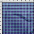 thumbnail image 3 of oneOone Viscose Jersey Lapis Blue Fabric Madras Check Sewing Material Print Fabric By The Yard 60 Inch Wide, 3 of 5