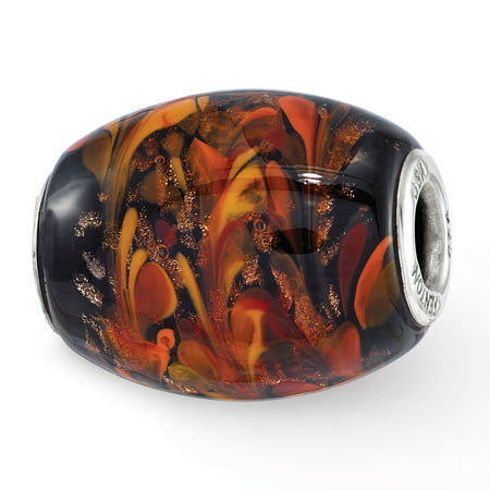 Sterling Silver Reflections Black & Orange Autumn Fires Fenton Glass (Best Masking Tape For Glass)
