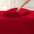 thumbnail image 2 of Split Top King Adjustable Flex Top King Size 100% Egyptian Cotton, Solid Blood Red, 800 Thread Count, 12 inch Deep Pocket, 34" Split Top Sheets Bed 4 Piece Sheet Set, 2 of 6