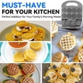 thumbnail image 4 of Mailand 8 x 2'' Mini Waffle Maker Machine, Waffle Iron, Non Stick Surface, Brush & Recipe Included, Black, 4 of 7