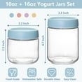 thumbnail image 2 of 8 Pack Overnight Oats Containers With Lids, 16oz +10oz Wide Mouth Mason Jars with Airtight Lids, Meal Prep Containers Food Storage Glass Jars in Bulk for Snack Yogurt Parfait Spice Sugar, 2 of 6