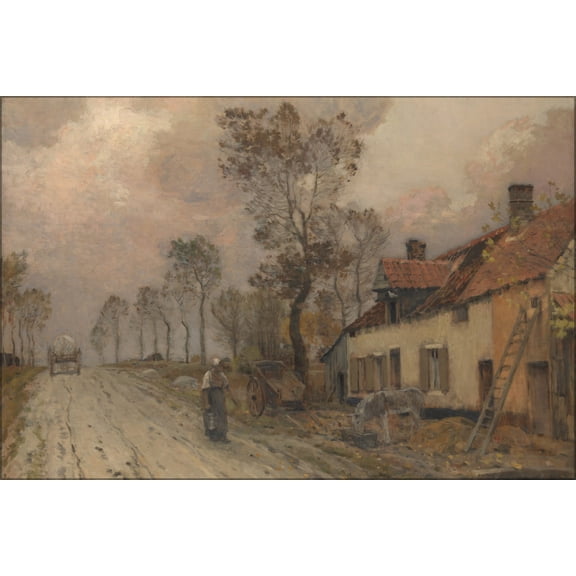 24"x36" Gallery Poster, Jean-Charles Cazin - La Route Nationale a Samer