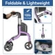 thumbnail image 3 of Andador Soundfuse de 3 ruedas para personas mayores, ligero y plegable, de aluminio, con altura ajustable, compatible con FSA y HSA, color morado, 3 of 5