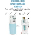 thumbnail image 4 of ABPETE Tall Electric Toothbrush Holder with Cover, 10.6" Dust Proof Bathroom Caddy Fits Adults Electric Toothbrushes,Wall Mount or Countertop Organizer with Removable Dividers, 4 Slots (Blue), 4 of 7