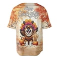 thumbnail image 2 of Happy Thanksgiving Akita Turkey Costume Pumpkins Autumn Leaves All Over Print 3D Baseball Shirt Inu Dog Lover Softball Sport - 13014, 2 of 6