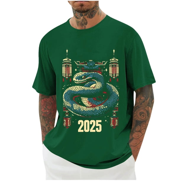 Mens Camisas de Manga Corta Impresión Casual Deportes Cuello Redondo Blusa, Poliéster Ligero para la Primavera Verano Al Aire Libre Uso Diario