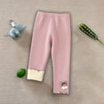 thumbnail image 5 of Odeerbi Toddler Girls Fleece Lined Leggings Winter Warm Fleece Leggings Elastic Cotton Pants Pink 2-3 Years, 5 of 9
