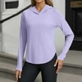 thumbnail image 4 of Razzly Long Sleeve Women Running Shirt Ladies Athletic Wear Light Long Sleeve Women Shirt Polyester Spandex Women's Athletic Tops Women's Fitness High Elasticity Quick Drying Yoga Running(Purple,L), 4 of 6