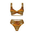 thumbnail image 4 of Rocae Tiger for Bikini Set for Women Two Piece Sexy High Swimsuits Split Crossover Bikini, 4 of 9