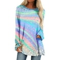 thumbnail image 1 of TSADFHJI Ladies Sweatshirts Women 3D Digital Printed Spring and Autumnround Neck Raglan Long Sleeve Loose Top Xxl, 1 of 5
