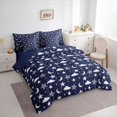 thumbnail image 3 of Homewish Kids Children Stars Print Bedding Comforter Set 7pcs,Starry Sky Queen Bedding Sets Super Cozy,Blue White Queen Sheet Sets,Luxury Bedroom Decor,Reversible, 3 of 8