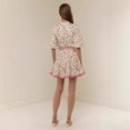 thumbnail image 5 of Women’s Floral Print Shirt Dress Short Sleeve Button Front Tie Waist Casual Mini Dress, 5 of 6