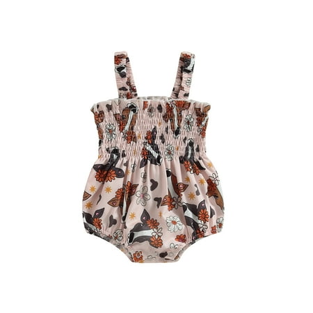 

Coduop Infant Baby Girls Summer Sleeveless Rompers Floral Animal Print Newborn Bodysuit Playsuit
