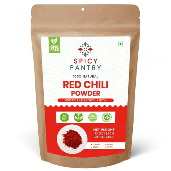 Spicy Pantry Red Chili Powder (12 oz) – Ground Red Chili, Natural Color & Heat, Pure Chili Powder, No Additives